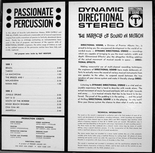 Don Catelli And The All Stars - Passionate Percussion