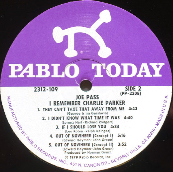Joe Pass - I Remember Charlie Parker