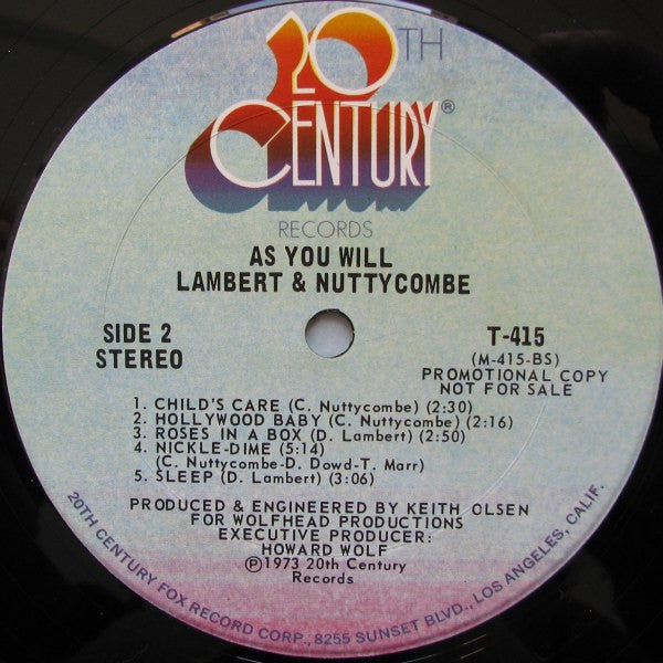 Lambert And Nuttycombe - As You Will