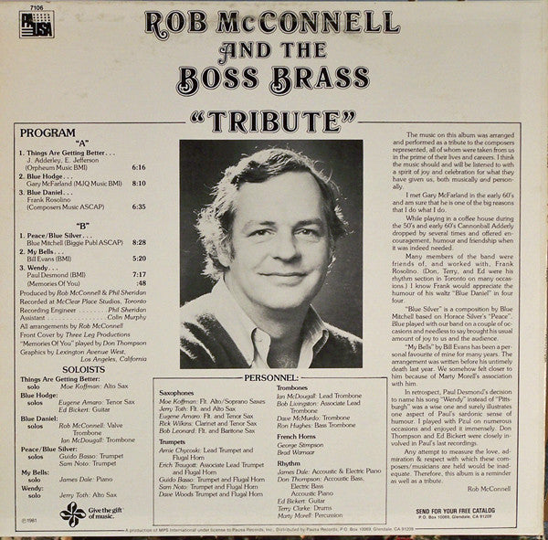 Rob McConnell & The Boss Brass - Tribute