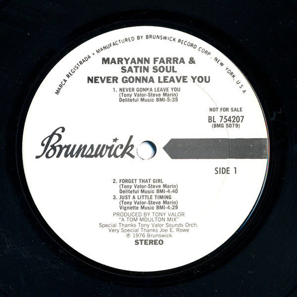 Maryann Farra & Satin Soul - Never Gonna Leave You