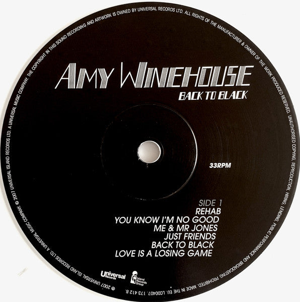 Amy Winehouse - Back To Black [WHITE VINYL]
