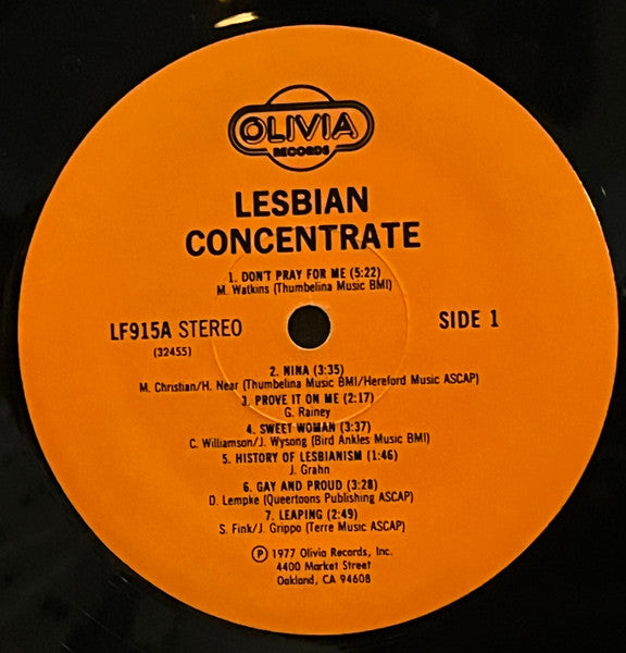 Various - Lesbian Concentrate A Lesbianthology of Songs And Poems