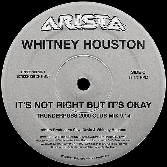 Whitney Houston - Heartbreak Hotel / It's Not Right But It's Okay (The Dance Mixes)