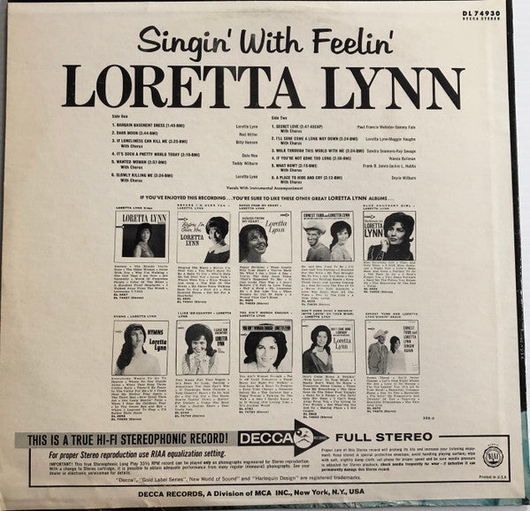 Loretta Lynn - Singin' With Feelin'