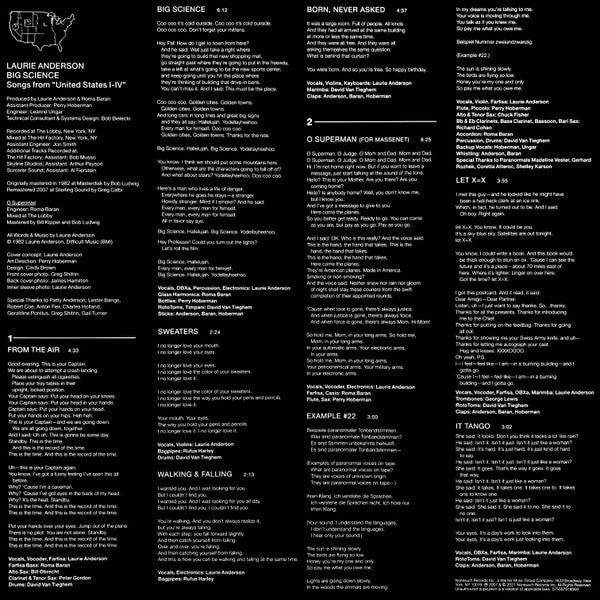 Laurie Anderson - Big Science