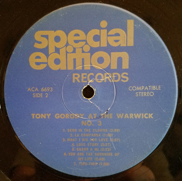 Tony Gorody Sings And Plays The Warwick Favorites Volume III