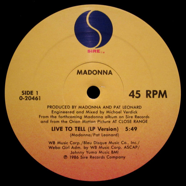 Madonna - Live To Tell