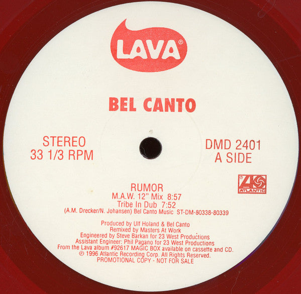 Bel Canto - Rumor - Remixes By Masters At Work!