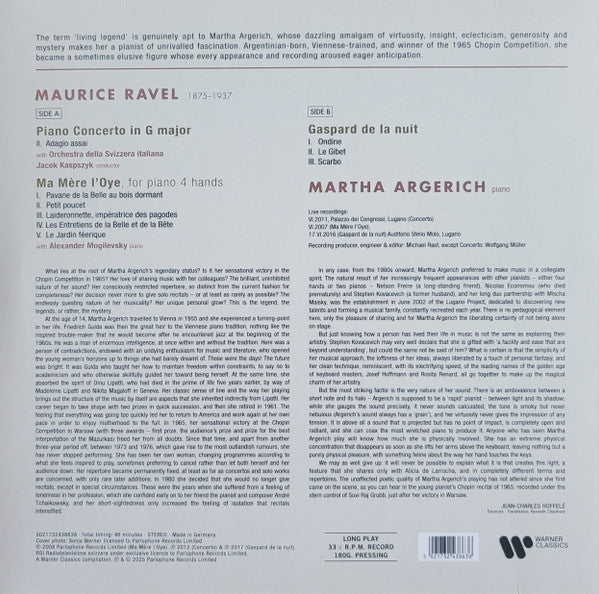 Martha Argerich - Ravel: Adagio From Piano Concerto In G, Ma Mère L'Oye, Gaspard de la Nuit