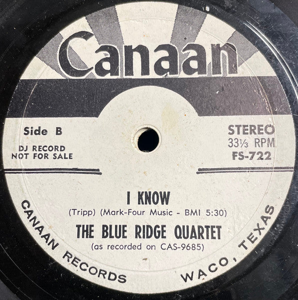 The Blue Ridge Quartet - I Know