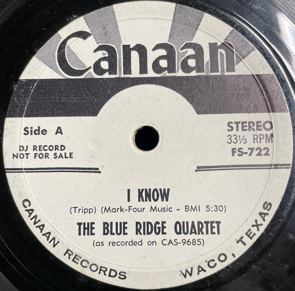 The Blue Ridge Quartet - I Know