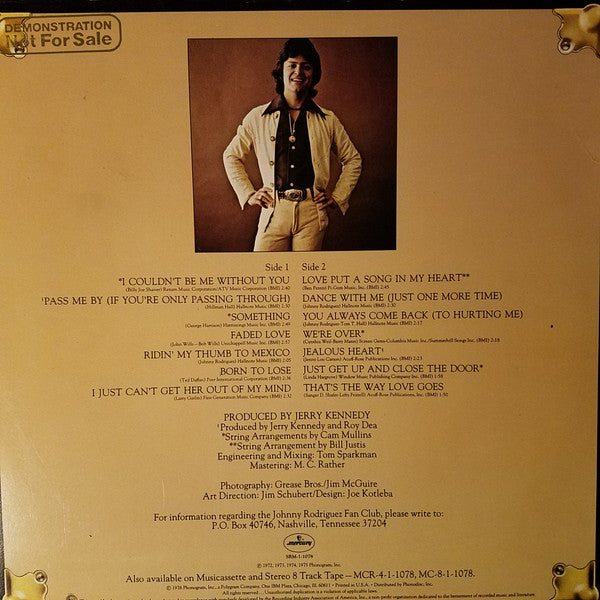 Johnny Rodriguez (4) - The Greatest Hits Of Johnny Rodriguez