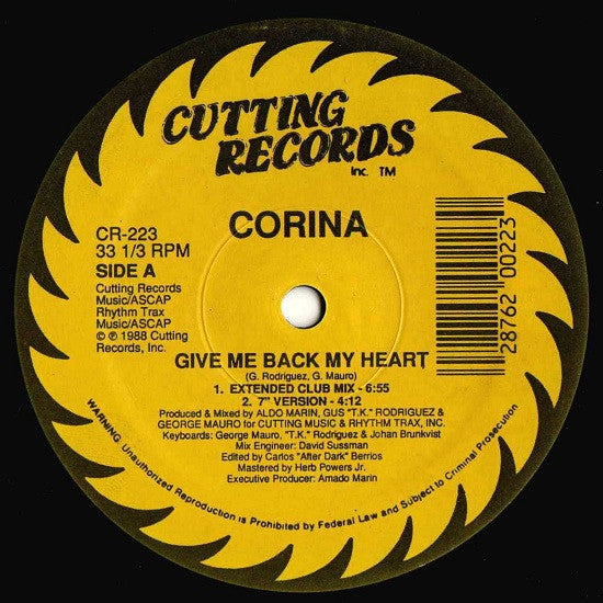 Corina - Give Me Back My Heart
