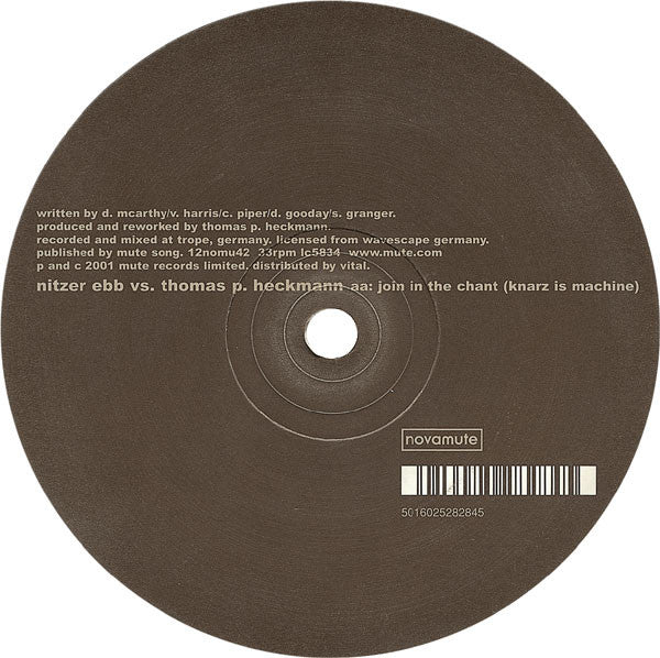 Nitzer Ebb - Shame (Mayday Mix) / Join In The Chant (Knarz Is Machine)
