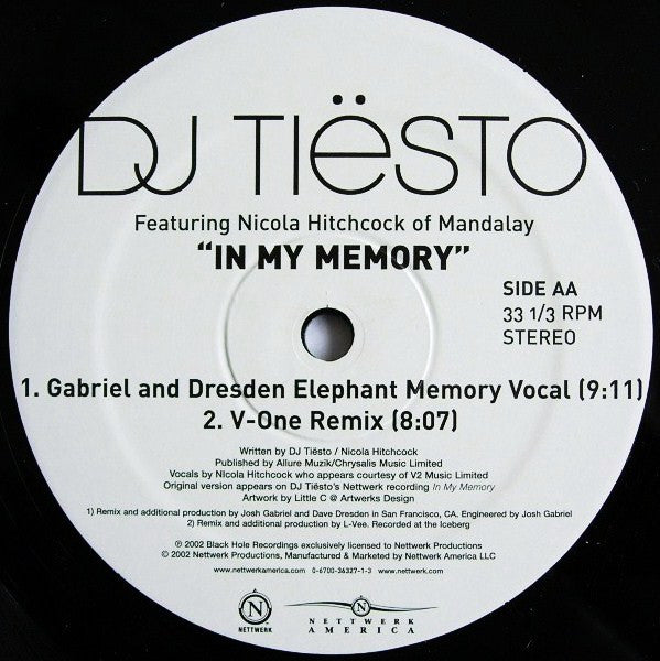 DJ Tiësto - In My Memory > Remixes