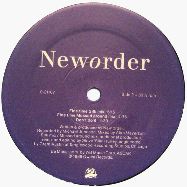 New Order - Fine Time