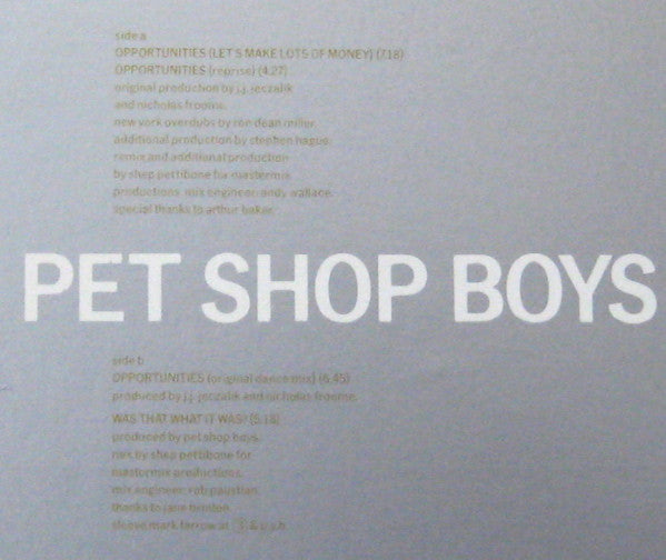 Pet Shop Boys - Opportunities (Let's Make Lots Of Money)