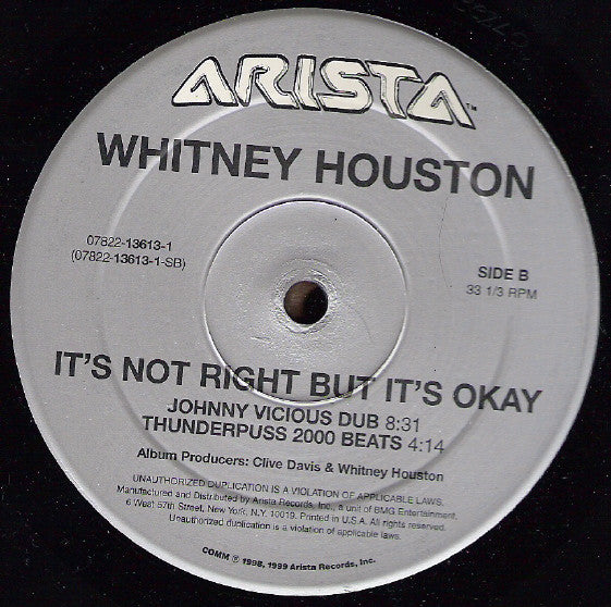 Whitney Houston - Heartbreak Hotel / It's Not Right But It's Okay (The Dance Mixes)
