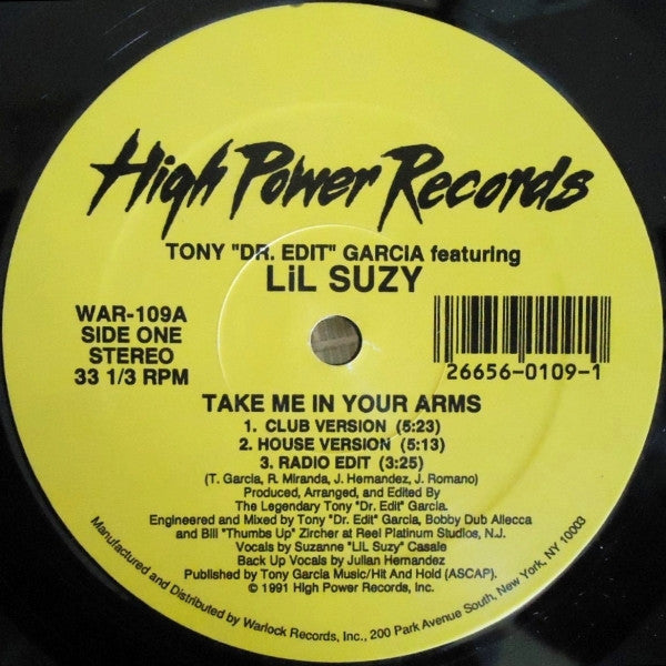 Tony Garcia Featuring Lil Suzy - Take Me In Your Arms