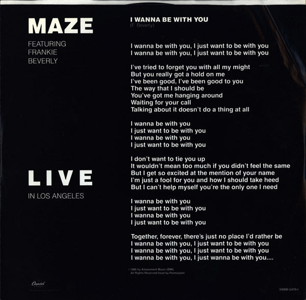 Maze Featuring Frankie Beverly - Live In Los Angeles