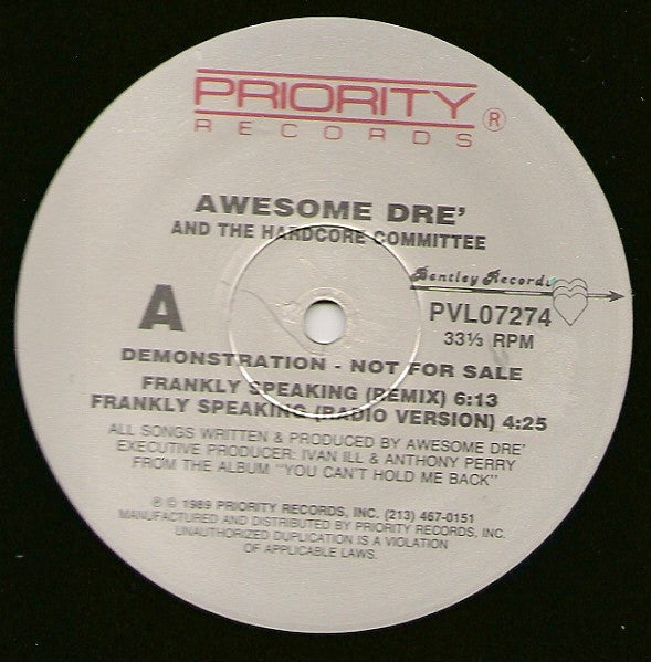 Awesome Dré And Hardcore Committee, The - Frankly Speaking / Executioner Style