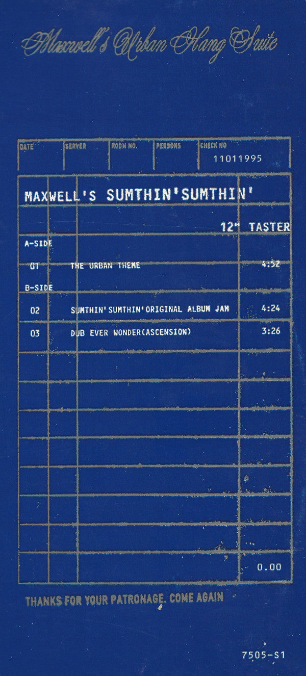 Maxwell's Sumthin' Sumthin': 12" Taster