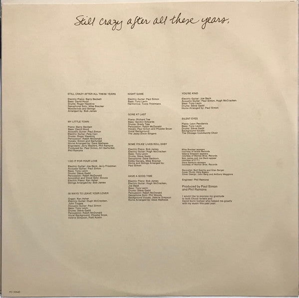 Paul Simon - Still Crazy After All These Years