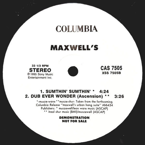Maxwell's Sumthin' Sumthin': 12" Taster
