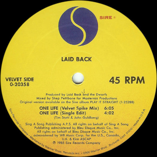 Laid Back - One Life / It's The Way You Do It