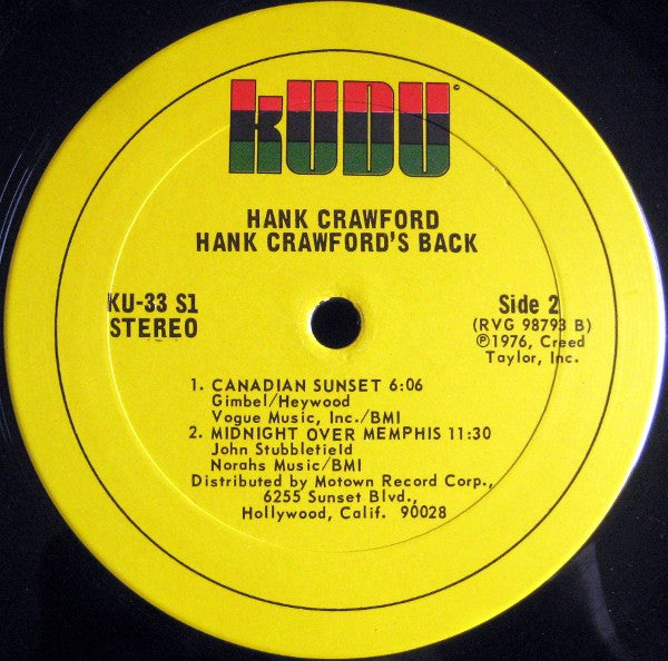 Hank Crawford's Back