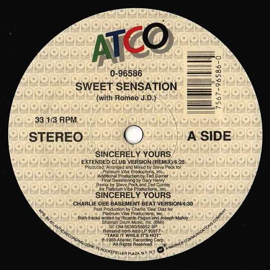 Sweet Sensation With Romeo J.D. - Sincerely Yours