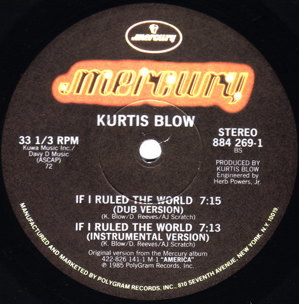 Kurtis Blow - If I Ruled The World