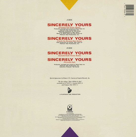 Sweet Sensation With Romeo J.D. - Sincerely Yours