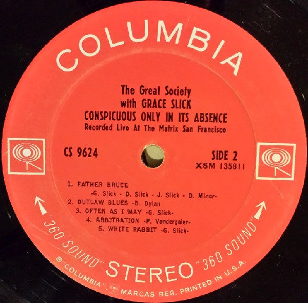 Great Society, The With Grace Slick - Conspicuous Only In Its Absence