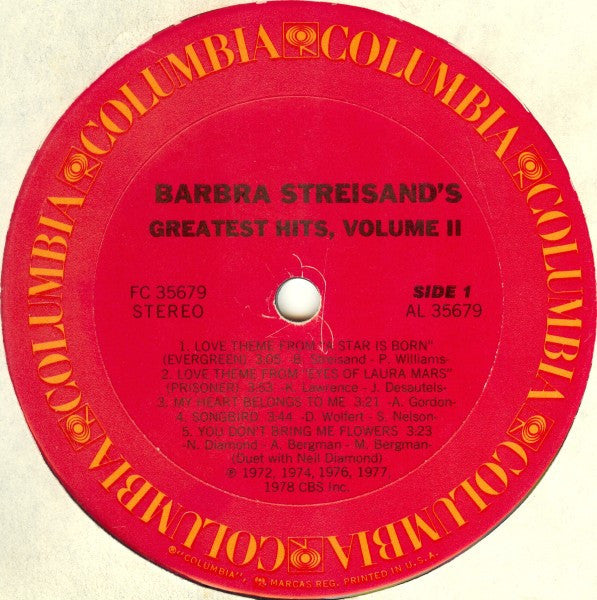 Barbra Streisand's Greatest Hits - Volume 2