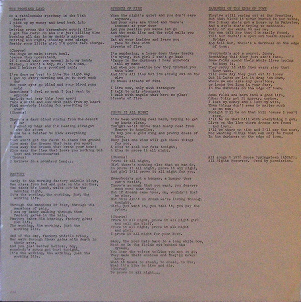Bruce Springsteen - Darkness On The Edge Of Town