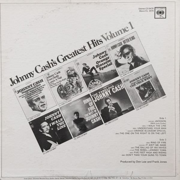 Johnny Cash - Greatest Hits Volume 1