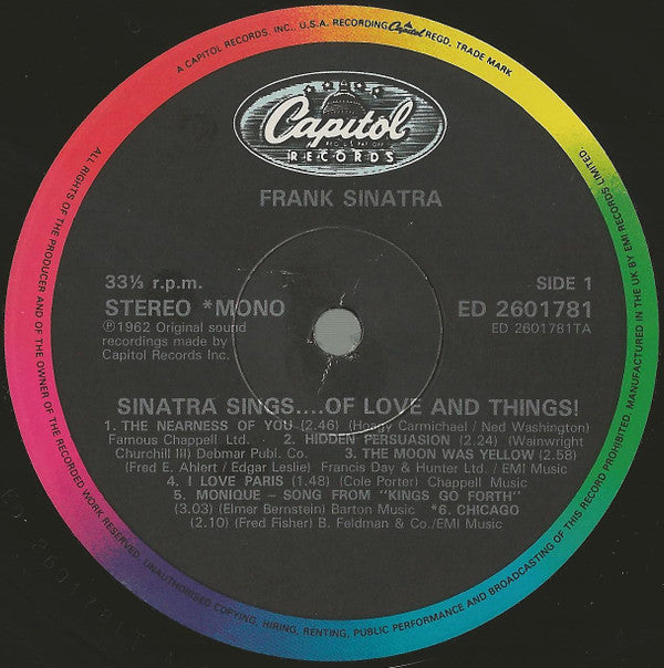 Sinatra Sings...Of Love And Things