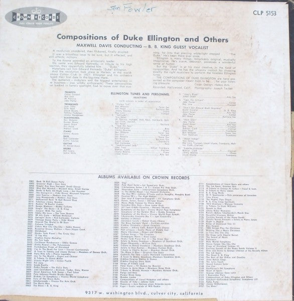 Compositions Of Duke Ellington And Others