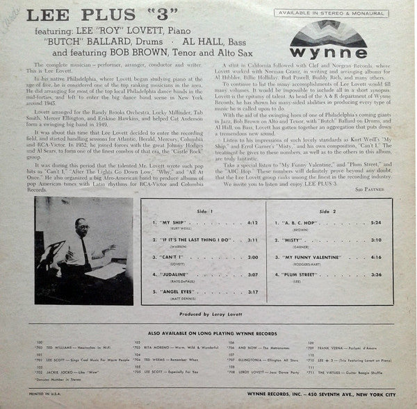 Leroy Lovett - Lee + 3