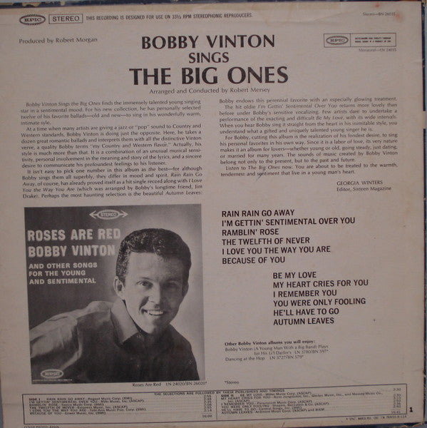 Bobby Vinton Sings The Big Ones