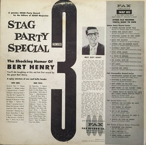 The Shocking Humor Of Bert Henry
