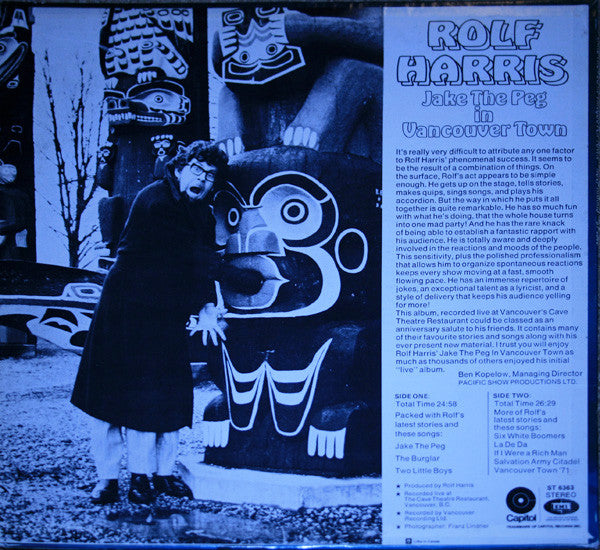 Jake the peg in vancouver town by rolf harris record selector