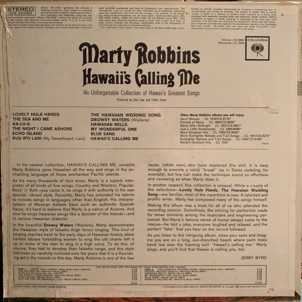 Marty Robbins - Hawaii's Calling Me