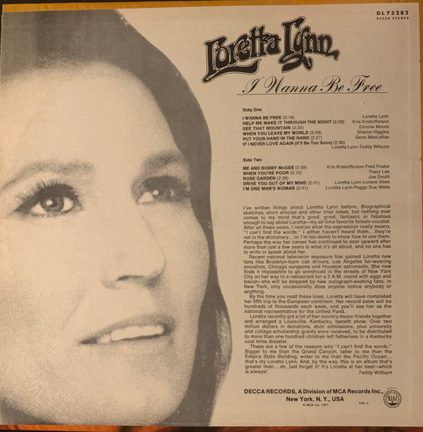 Loretta Lynn - I Wanna Be Free