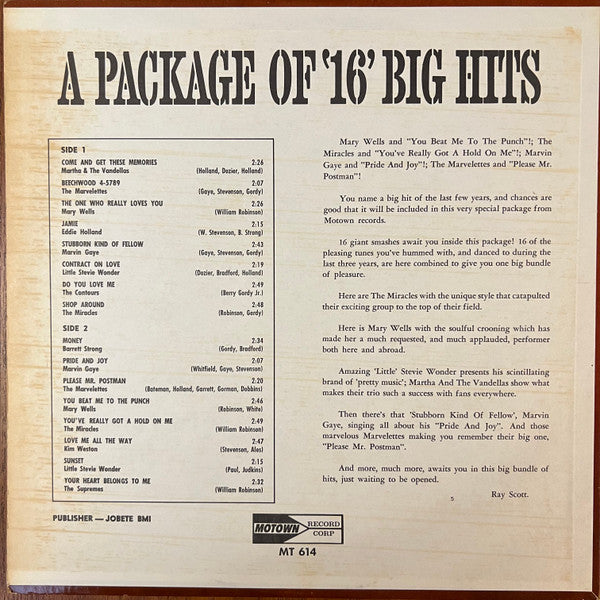 A Package Of Original 16 Big Hits