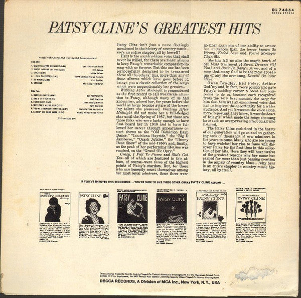 Patsy Cline's Greatest Hits