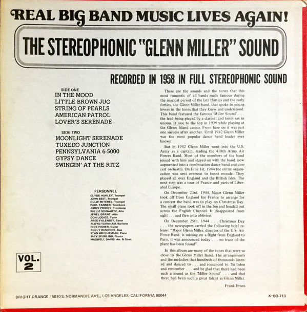 The Stereophonic Sound Of Glenn Miller By The Members Of The Glenn Miller Orchestra Vol. 2