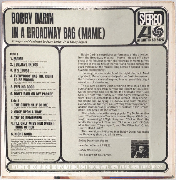 Bobby Darin - In A Broadway Bag